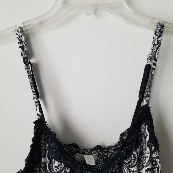 Soma Black and White Paisley Printed Sleep Romper Size S - Picture 9 of 12